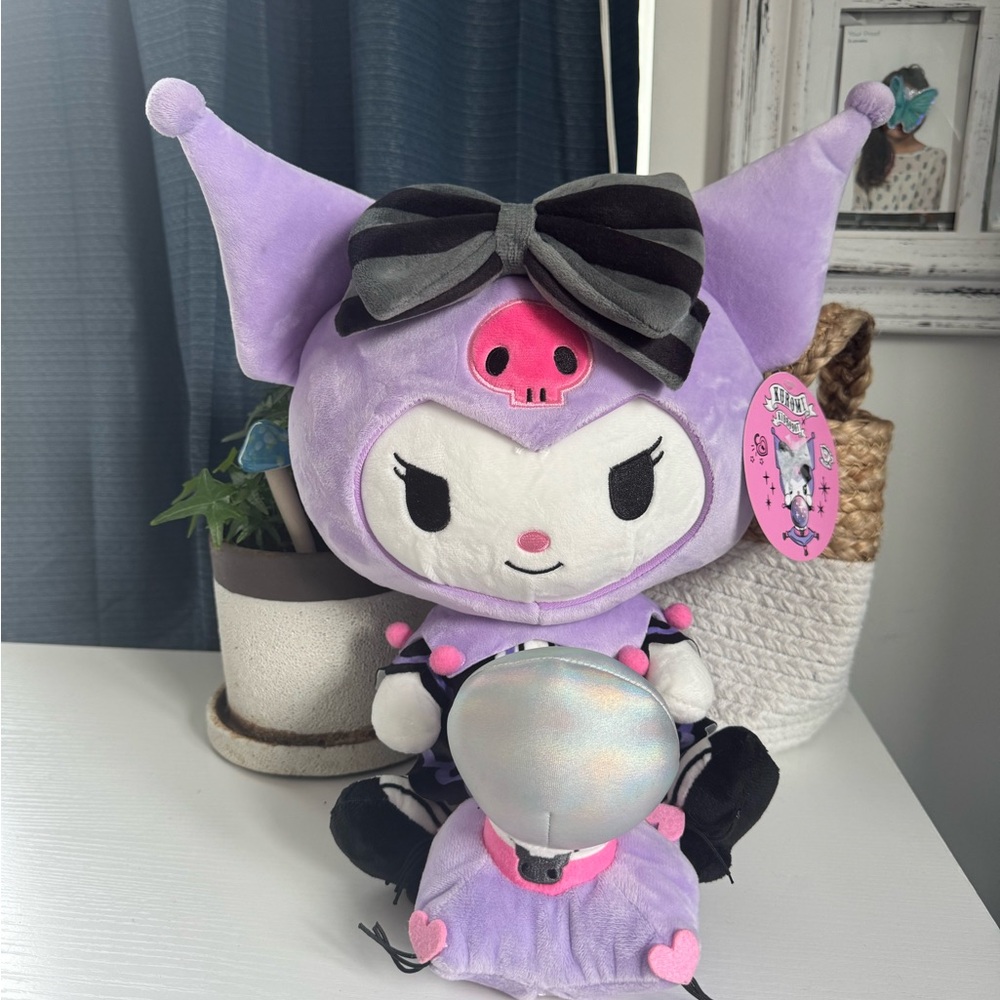 NWT Hello Kitty 13" Kuromi Fortune with Crystal Ball Plush light up